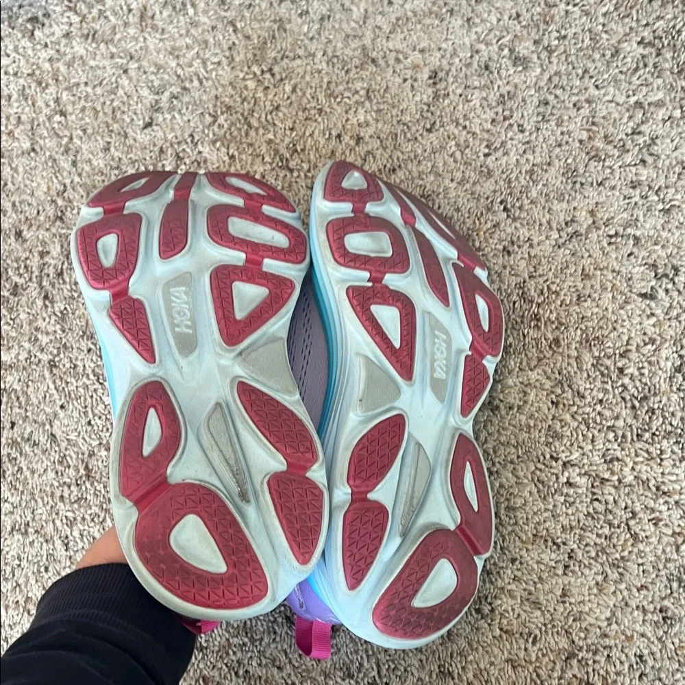 Hoka Bondi 8 Women's Lavender and Aqua Athletic Shoes - Picture 6 of 6